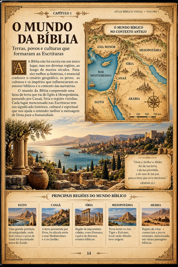 Página interna do atlas O Mundo da Bíblia