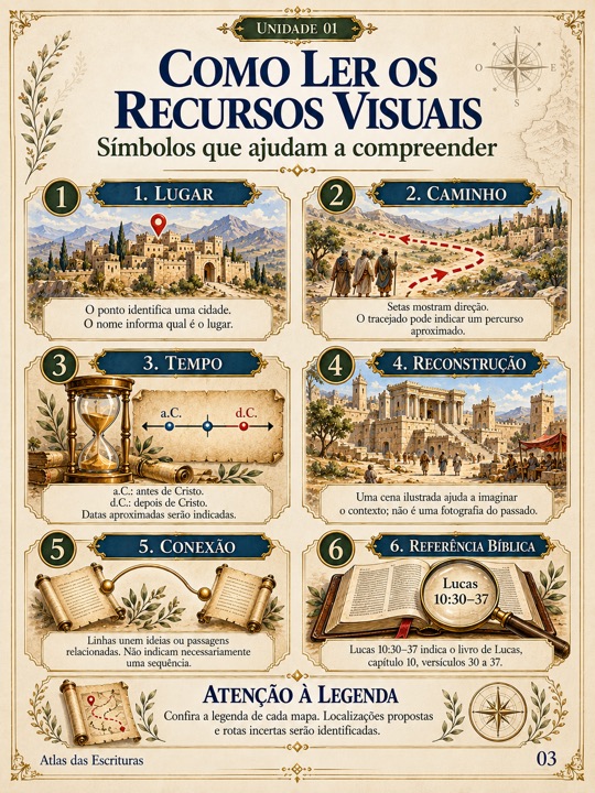 Página do Atlas: Como ler os recursos visuais