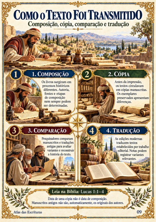 Página do Atlas: Como o texto foi transmitido