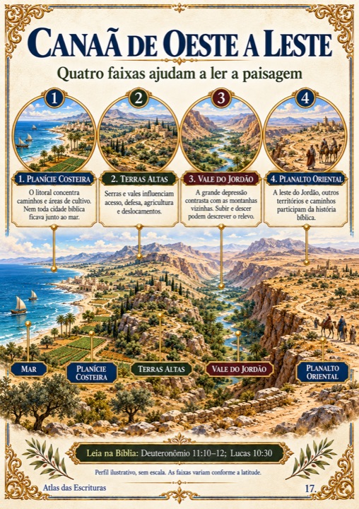 Página do Atlas: Canaã de oeste a leste