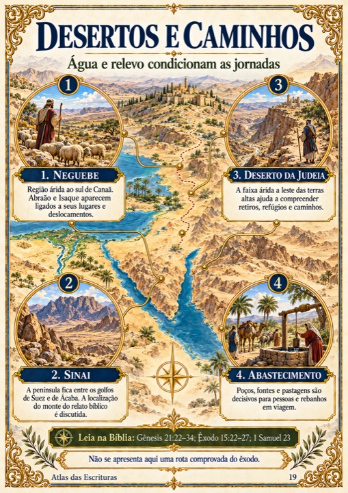 Página do Atlas: Desertos e caminhos